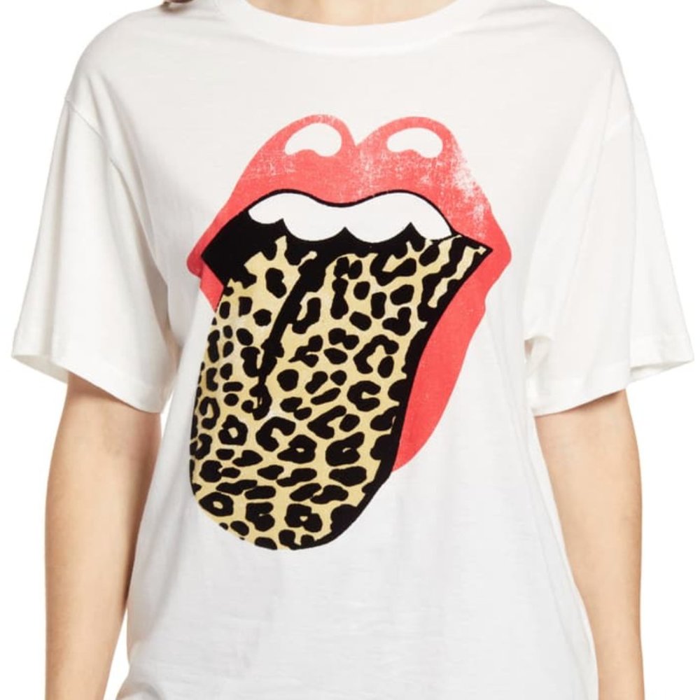 NWT Daydreamer Leopard Tongue Tour Graphic Tee XL